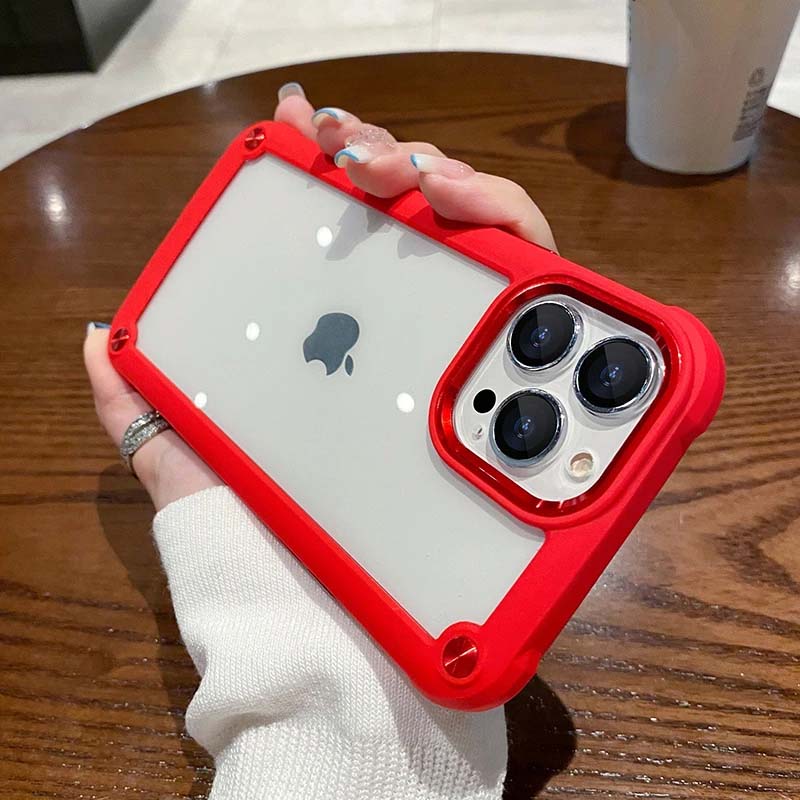Hybrid Armor Shockproof Hard PC TPU Clear Phone Case For iPhone