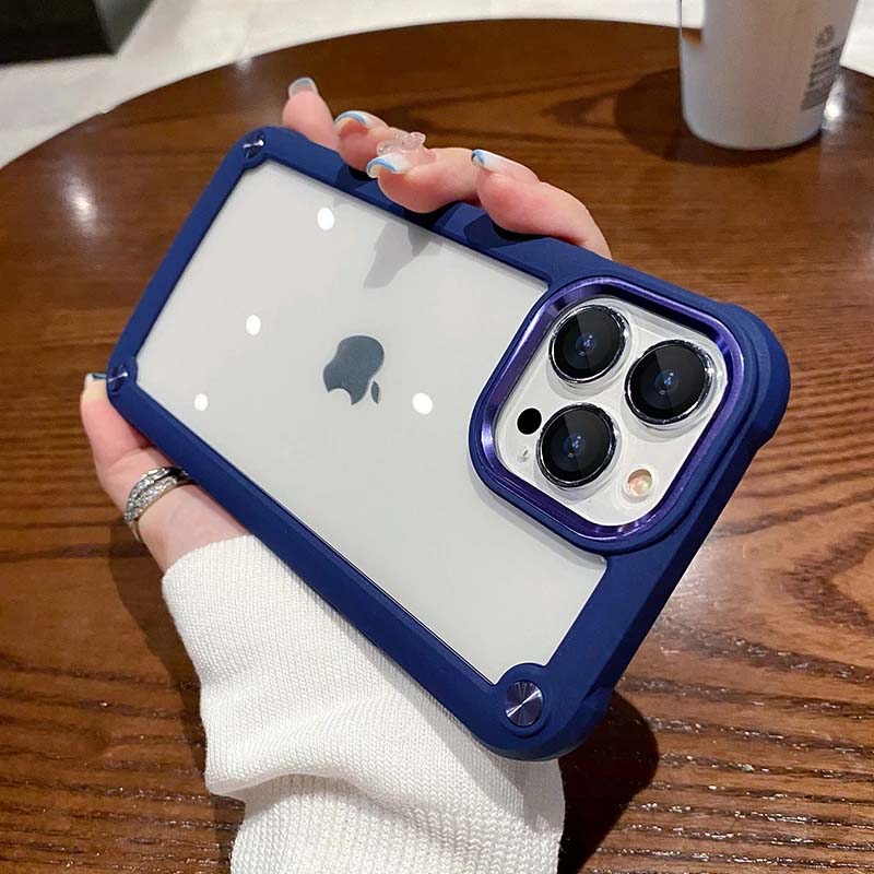 Hybrid Armor Shockproof Hard PC TPU Clear Phone Case For iPhone