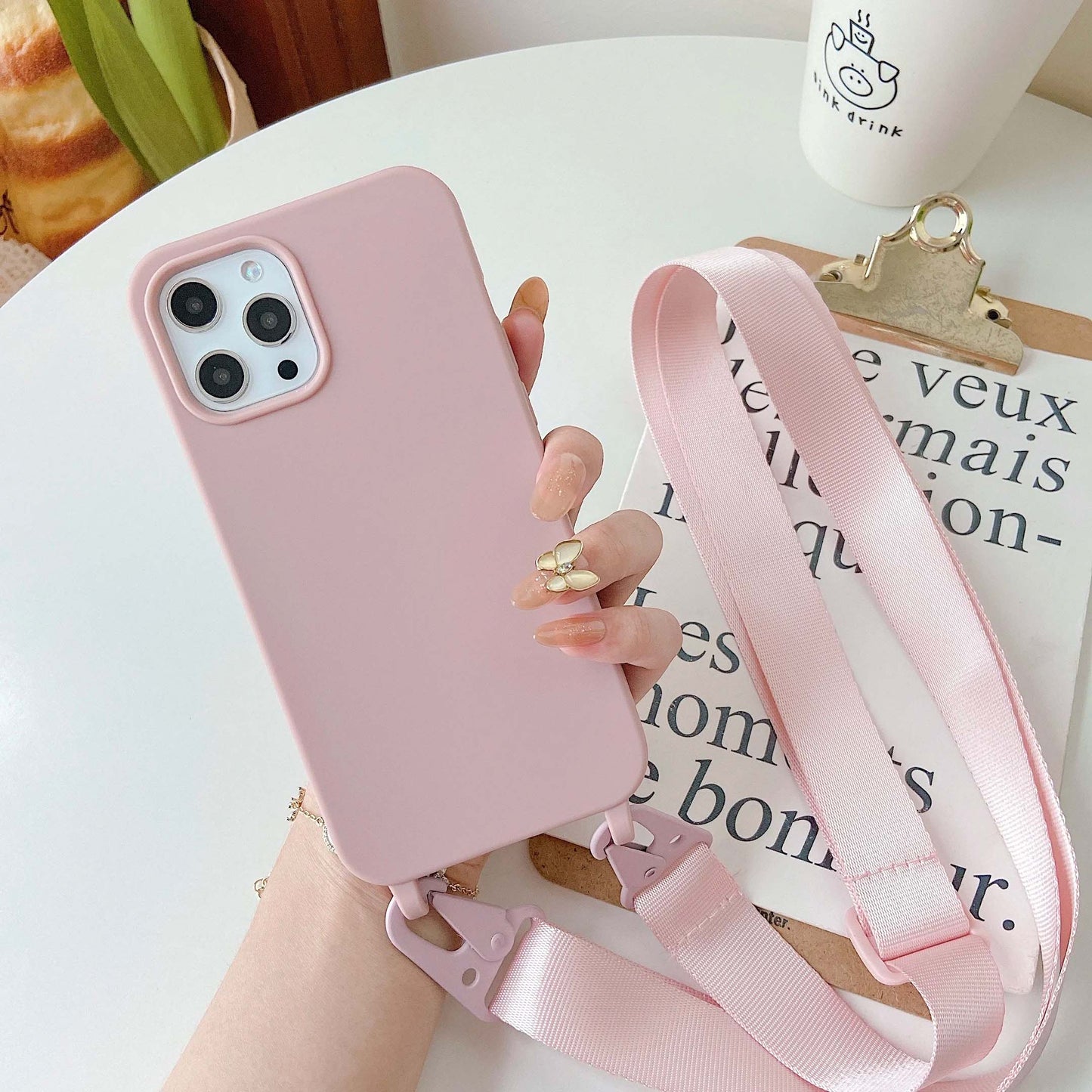 Lanyard Rope Crossbody Necklace Silicone Phone Case For iPhone