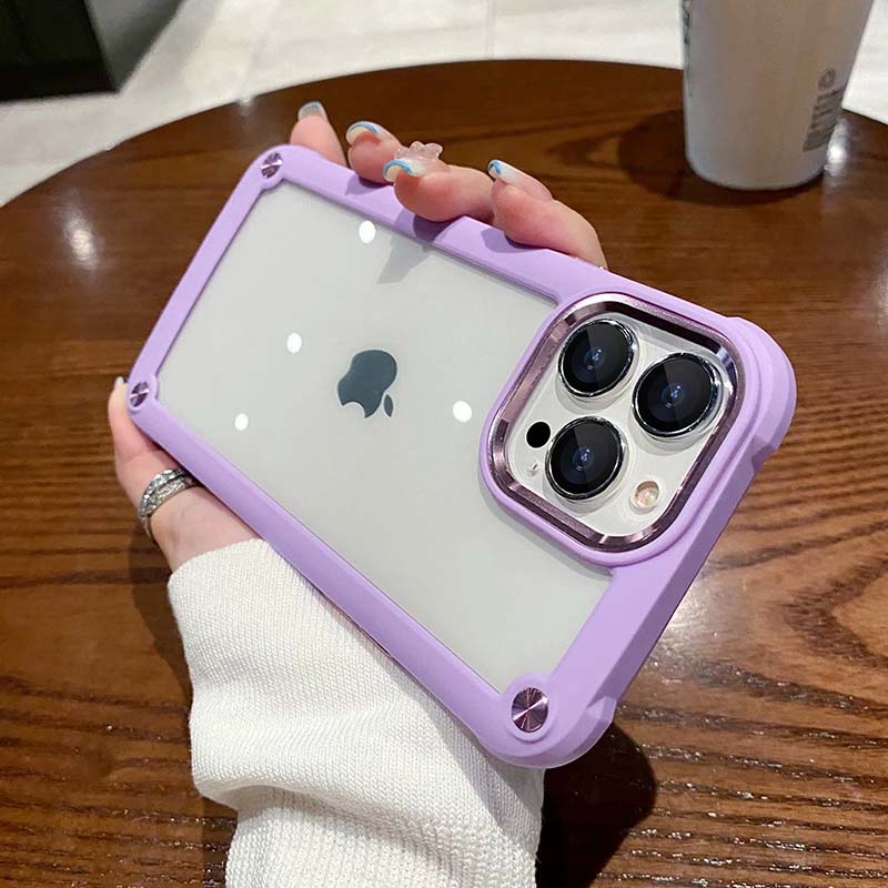 Hybrid Armor Shockproof Hard PC TPU Clear Phone Case For iPhone