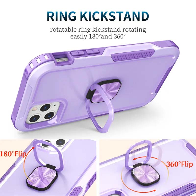 Armor Anti Falling Ring Holder Magnetic Hardshell Phone Cases For iPhone 13