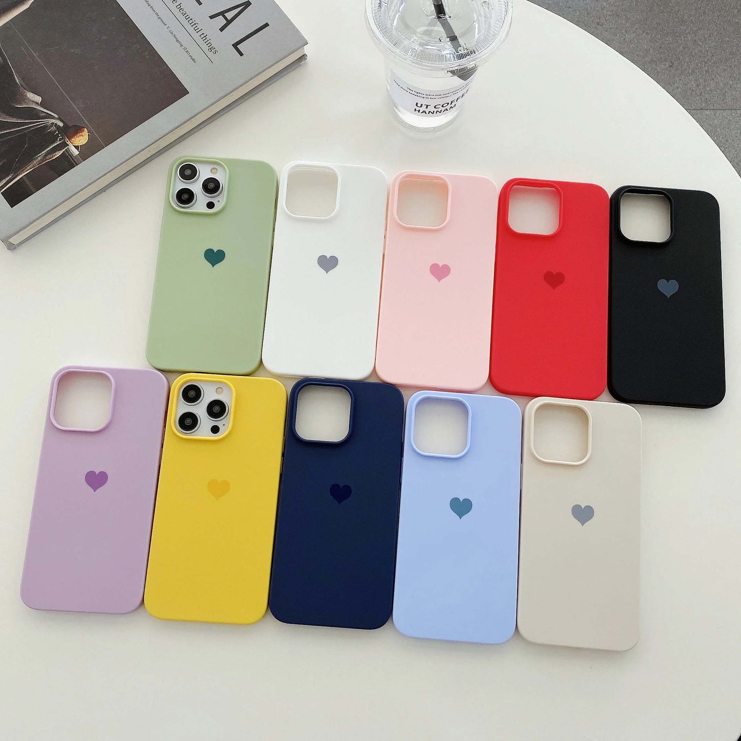 Love Heart Silicone Soft Mobile Phone Case For iPhone