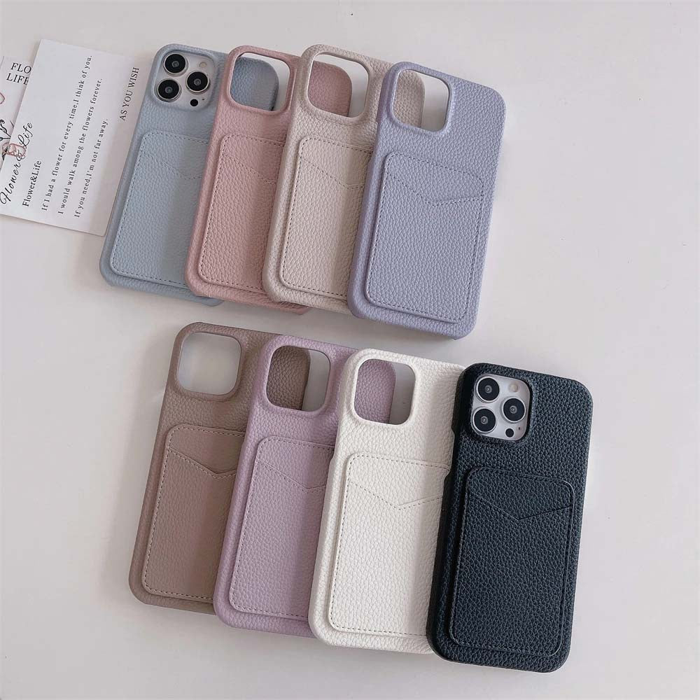 Lychee Leather Card Wallet Holder Slot Phone Cases For iPhone