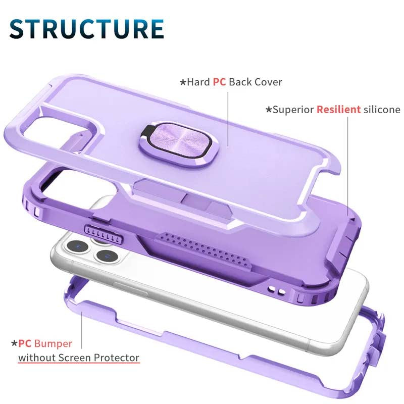 Armor Anti Falling Ring Holder Magnetic Hardshell Phone Cases For iPhone 13