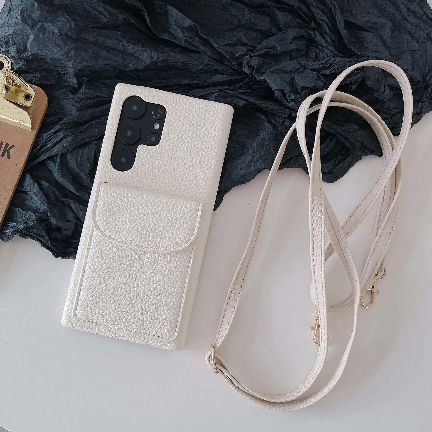 Leather Shoulder Strap With Wallet Phone Case For Samsung Galaxy