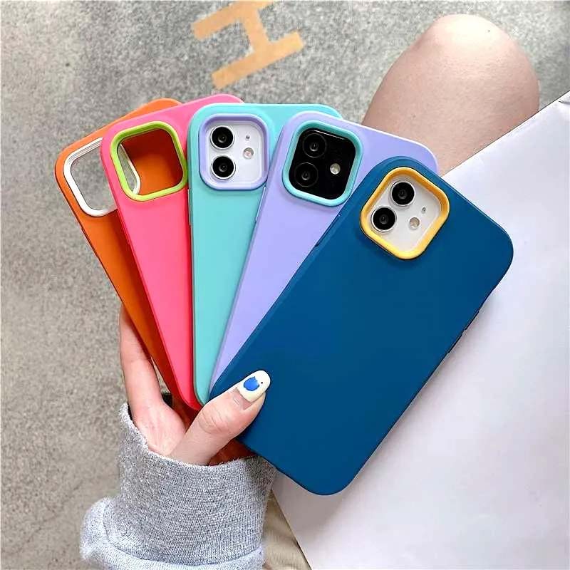 Candy Color Soft Liquid Silicone Phone Case For iPhone 14