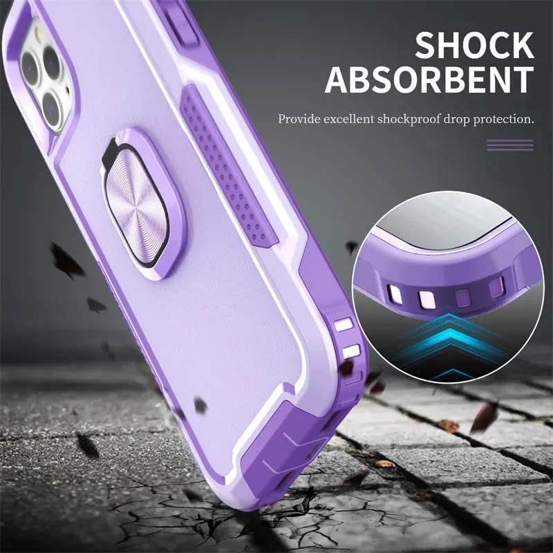 Armor Anti Falling Ring Holder Magnetic Hardshell Phone Cases For iPhone 13