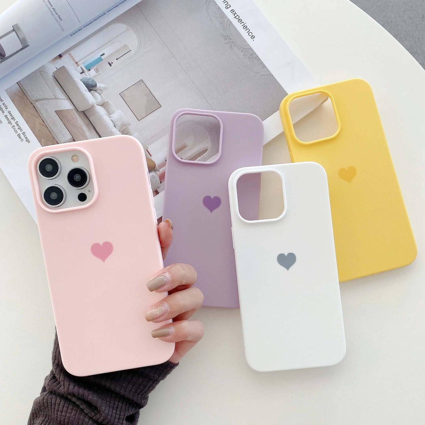 Love Heart Silicone Soft Mobile Phone Case For iPhone