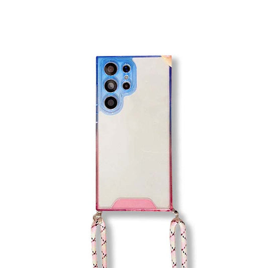 Crossbody Neck Strap Clear Phone Case For Samsung Galaxy