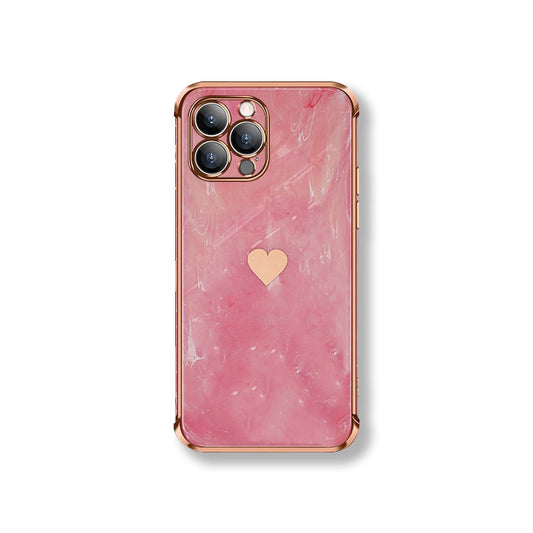 Love Heart Marble Phone Case For iPhone