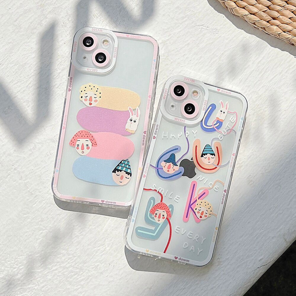 Cartoon Girl Painting Phone Case for iPhone