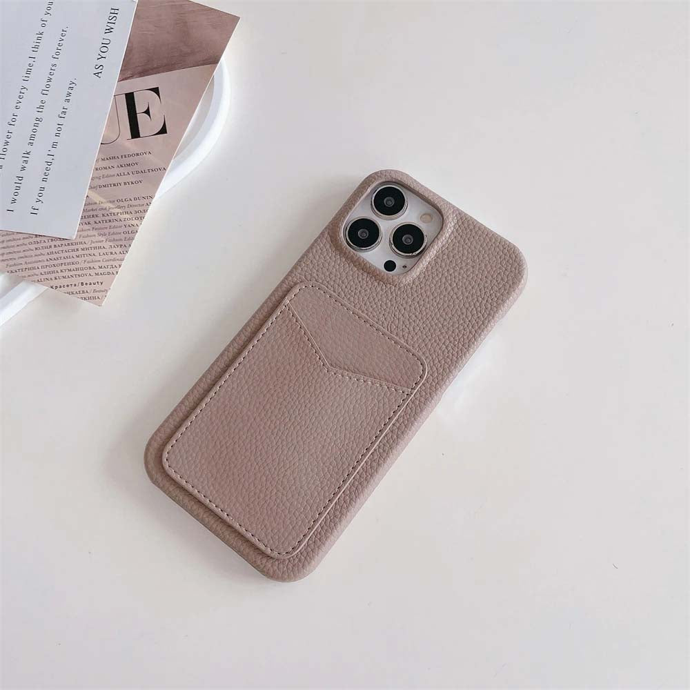 Lychee Leather Card Wallet Holder Slot Phone Cases For iPhone