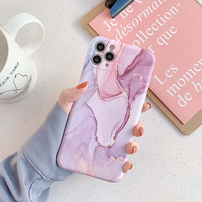 Luxury Marble Shockproof Soft Silicone Matte Cover Phone Case For iPhone 14 Pro Max