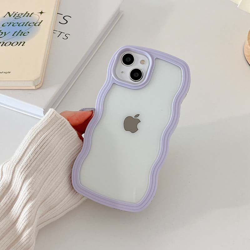 Soft Wavy Lines Candy Bumper Transparent Cases Cover Phone Case For iphone 15 Pro Max