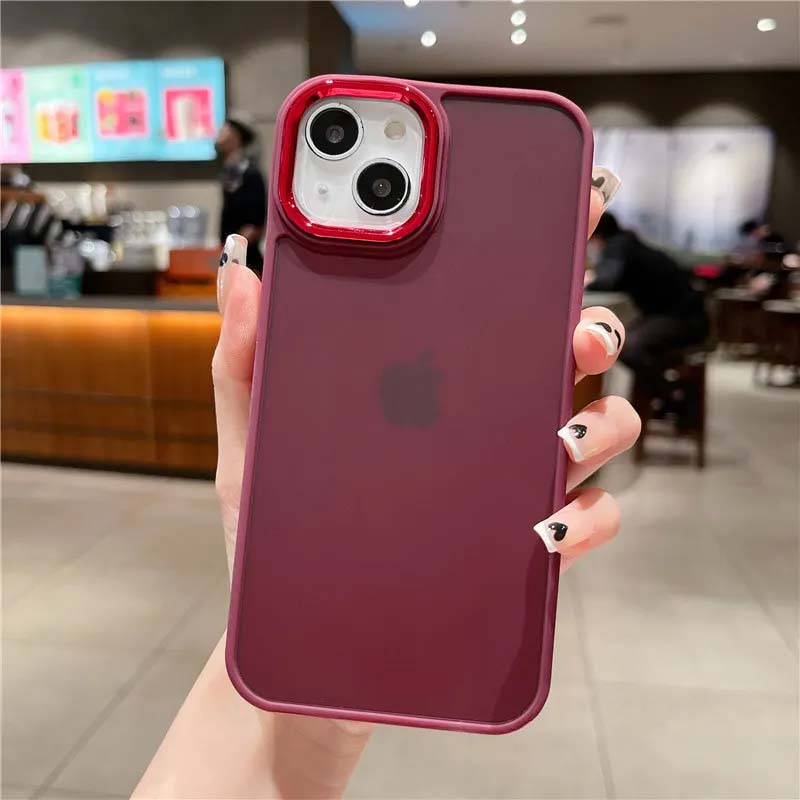 Electroplated Lens Liquid Silicone Phone Case For iPhone 15