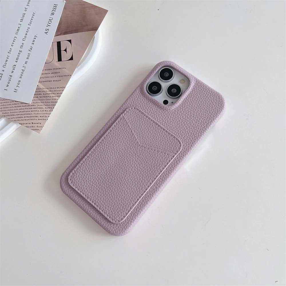 Lychee Leather Card Wallet Holder Slot Phone Cases For iPhone